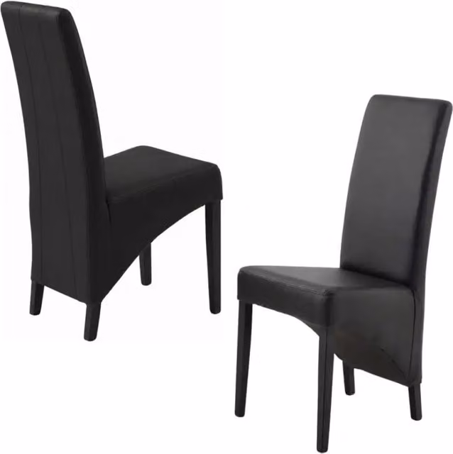 Set di 2 sedie BASIKA nere in similpelle – Stile vintage