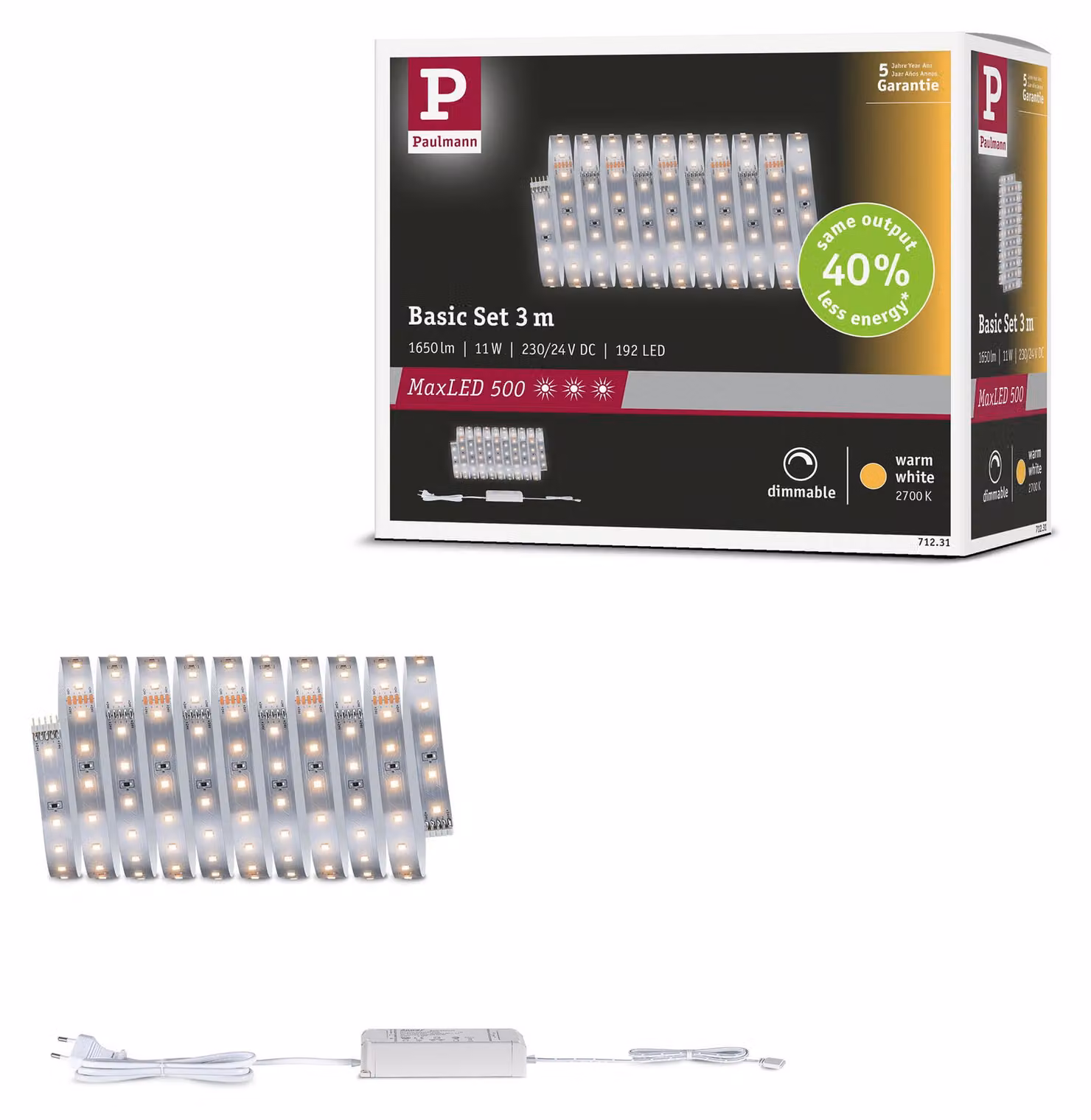Paulmann MaxLED 500 Striscia LED Warmweiß Basisset