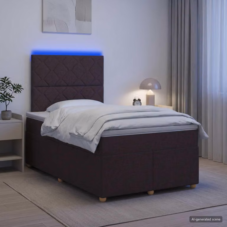 Maison Exclusive - Letto boxspring con materasso marrone scuro 120 x 200 cm tessuto