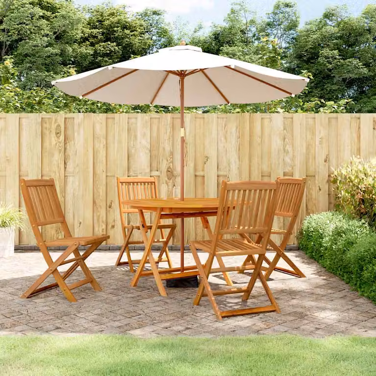 Set da pranzo per giardino vidaXL in legno di acacia marrone composto da 5 pezzi