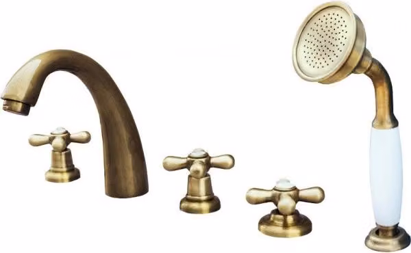 MORAVA RETRO miscelatore vasca in ottone a 4 fori