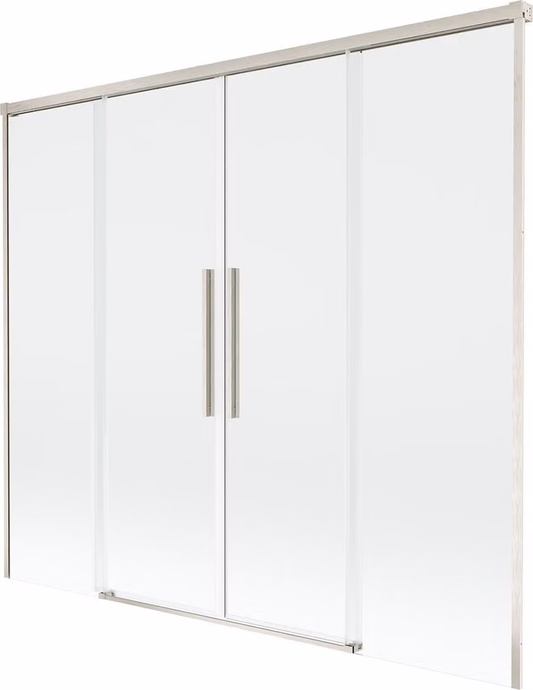 Mexen Rox paratia per vasca da bagno a 2 ante scorrevoli 170 x 150 cm, trasparente, nichel spazzolato - 8C9-170-002-97-00