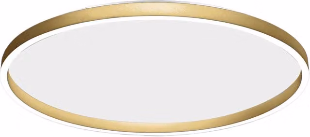 Lampada a Soffitto AELA P/G in Alluminio Oro Spazzolato 60W+12W LED Integrato Biemissione 3800lm Dimmerabile Taglio Fase - Gealuce