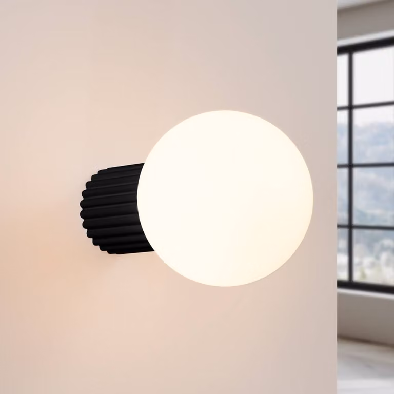 Applique da parete ORBI SOLLUX LIGHTING, dimmerabile, Nero, Bagno, Alluminio, Applique