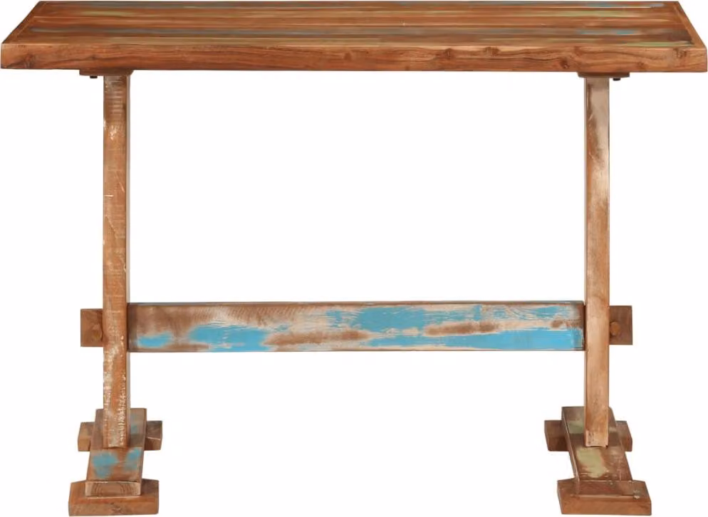 vidaXL Tavolo da pranzo 110x55x78 cm in legno massiccio antico