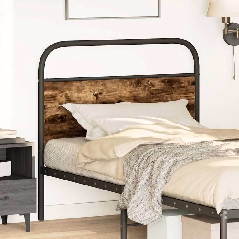 vidaXL Testiera di Ricambio Rovere Fumo 90 cm Acciaio