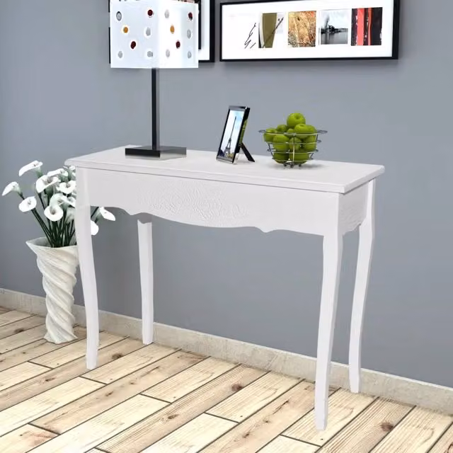 Tavolo Consolle da Trucco Moderno vidaXL Bianco in Legno e MDF