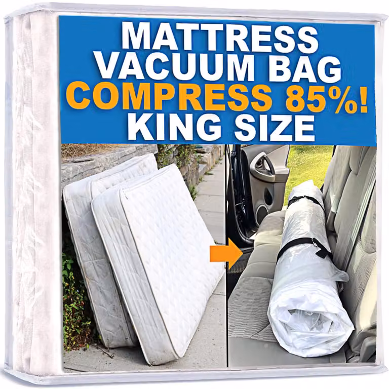 Copertura per materasso, sigillabile sottovuoto, ideale per traslochi, misura king size, trasparente