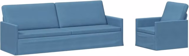 Set di 2 divani moderni vidaXL in tessuto blu con struttura in metallo per il tuo soggiorno