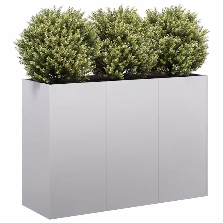 Fioriera a vasca rialzata vidaXL in acciaio zincato grigio L 120 cm x P 40 cm x H 80 cm