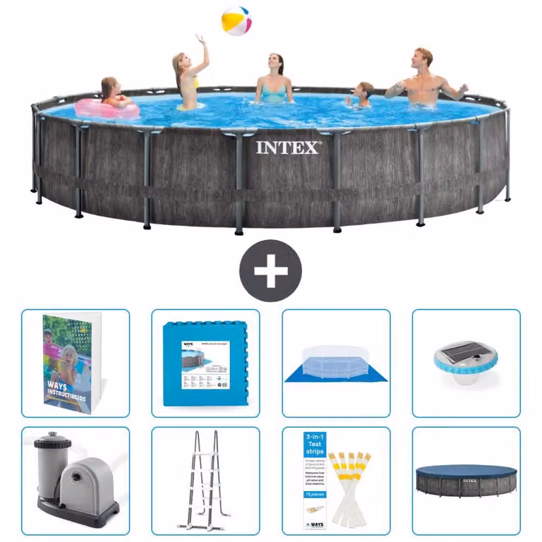 Struttura per piscina a forma di prisma - 549x122 cm - composta da 7 elementi - modello S674