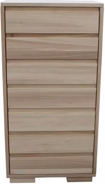Cassettiera classica con 7 cassetti in legno massello grezzo Mobili 2G L: 70 cm, P: 45 cm, H: 137 cm – 2