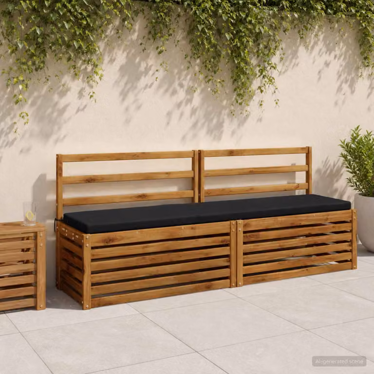 Cuscino per panchina vidaXL SOEST in poliestere con rivestimento rimovibile e resistenza ai raggi UV, Blu Scuro