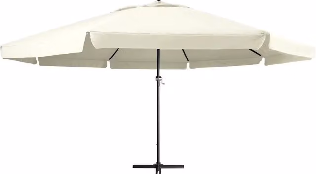 Ombrello | Parasolne da Giardino Palo in Alluminio 600 cm Bianco Sabbia