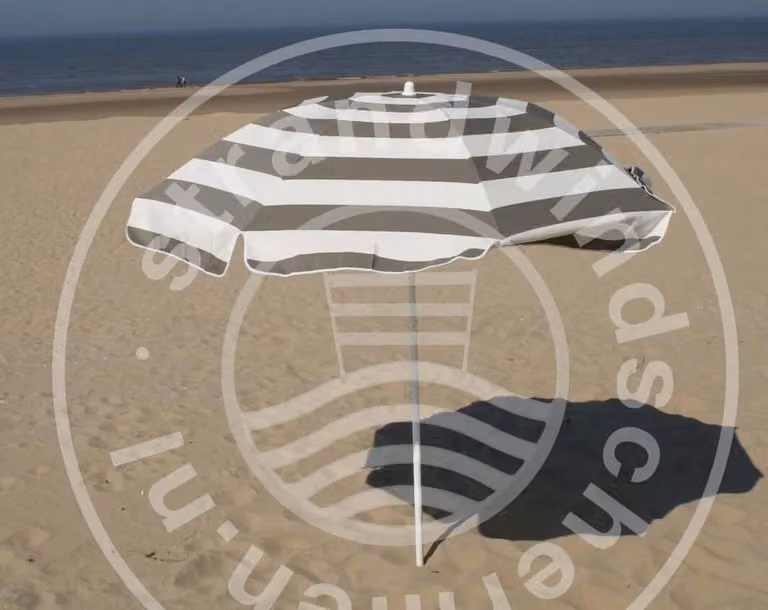 Ombrellone da spiaggia Taupe/Bianco Poliacrilico Ø180 cm ombrellone da campeggio