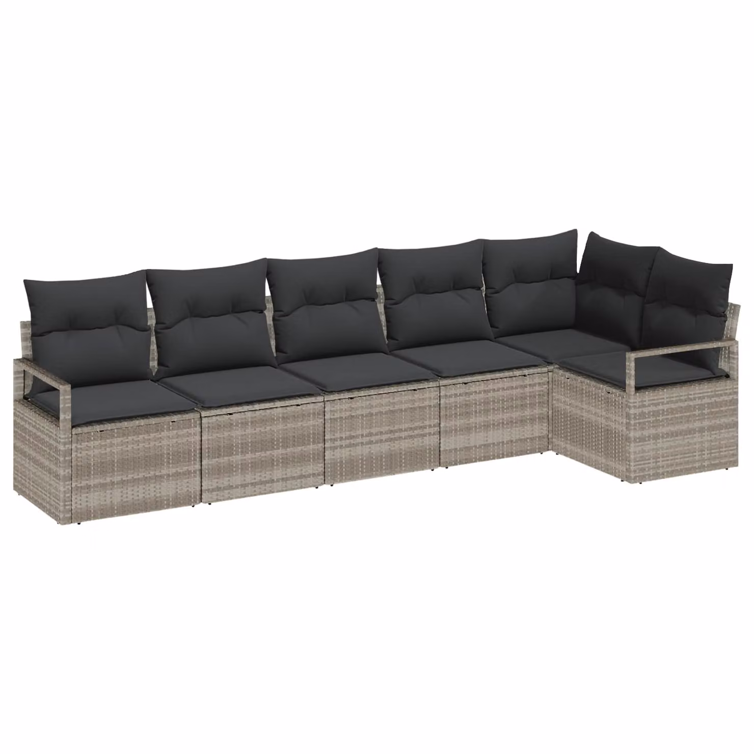 Set di divani da giardino vidaXL in rattan e metallo grigio con cuscini inclusi – 1