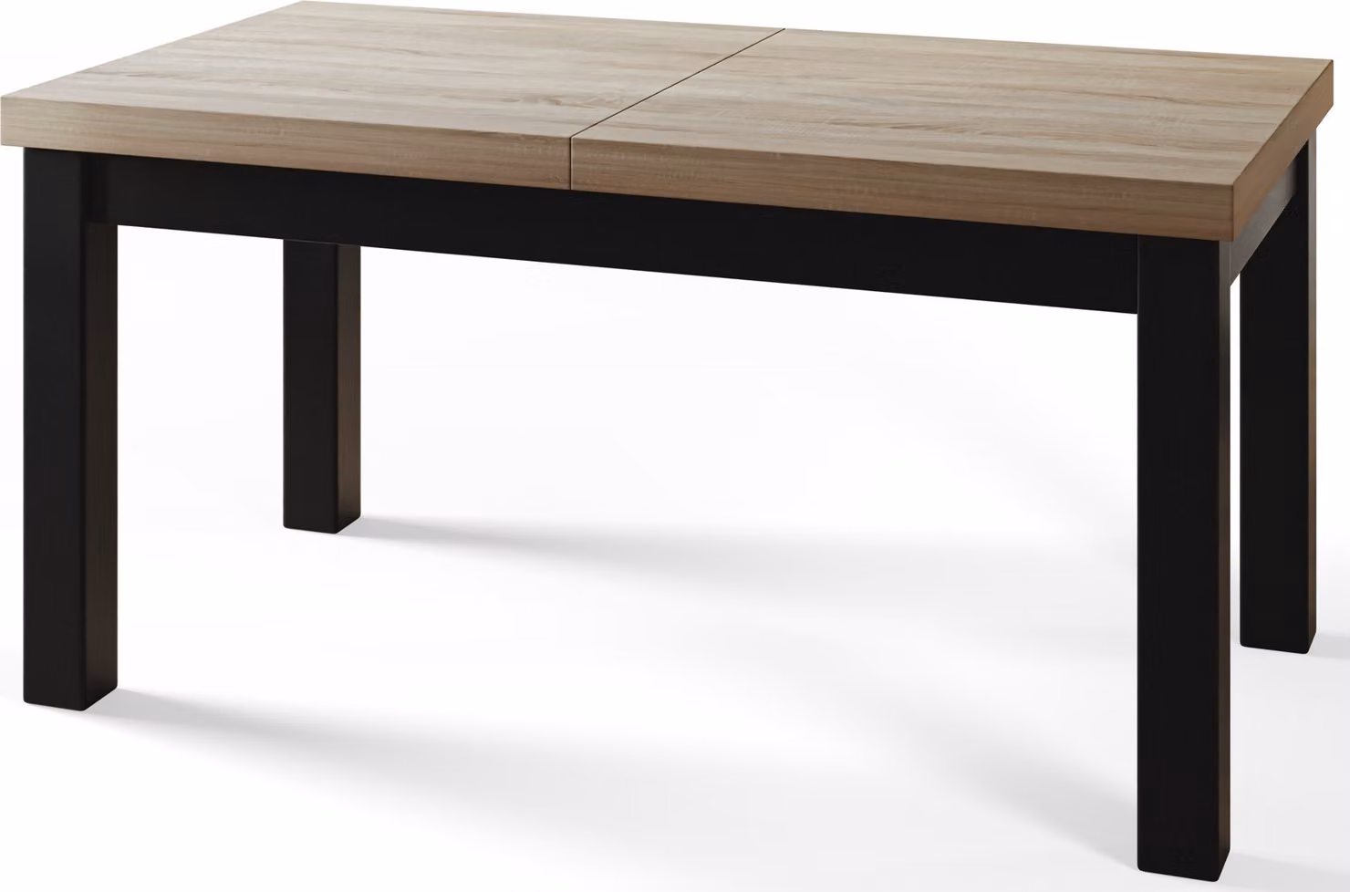 Tavolo da pranzo 140 cm / 180 cm, Tavolo allungabile, Tavolo da cucina, Tavolo da pranzo, Tavolo da soggiorno, Tavolo da camera, Tavolo moderno, Tavolo a soppalco, Gambe nere, Classico, 140x80, Sonoma