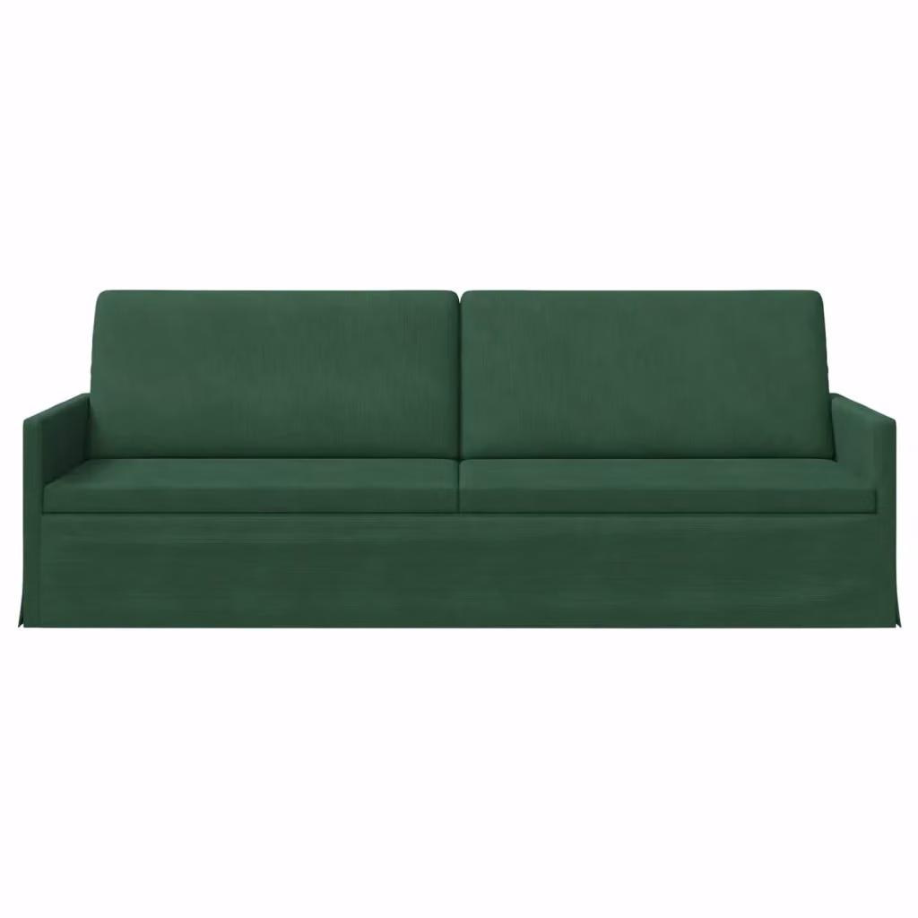 Divano a 3 posti moderno vidaXL in tessuto verde con struttura in metallo L: 220 cm, P: 81 cm, H: 82 cm – 2