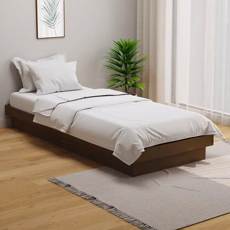 vidaXL Giroletto Small Single in Legno Massello di Pino, Colore Ambra, L 194,0 cm x P 78,5 cm x H 21,0 cm