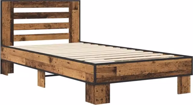 Letto singolo moderno in legno color marrone con testata L/P/H: 80 x 200 x 83,5 cm