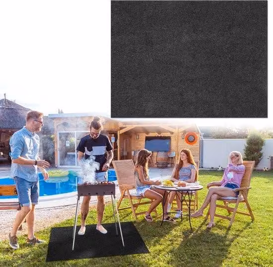 Tappetino per barbecue in plastica 90x120 cm - Tappetino per barbecue da esterno