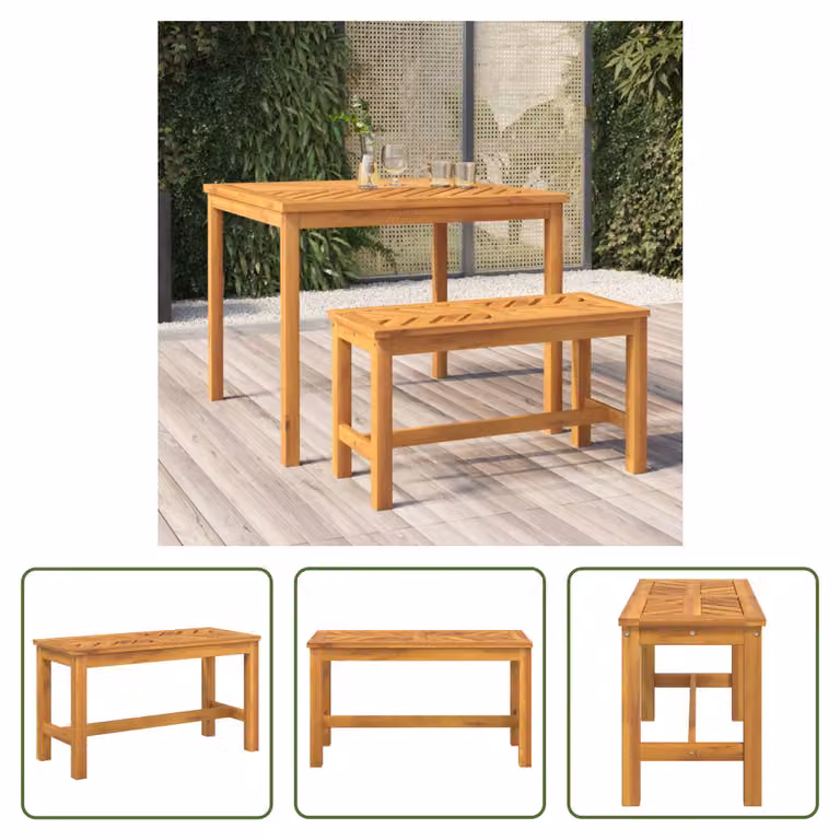The Living Store Panca da giardino 80 cm in legno massiccio di acacia