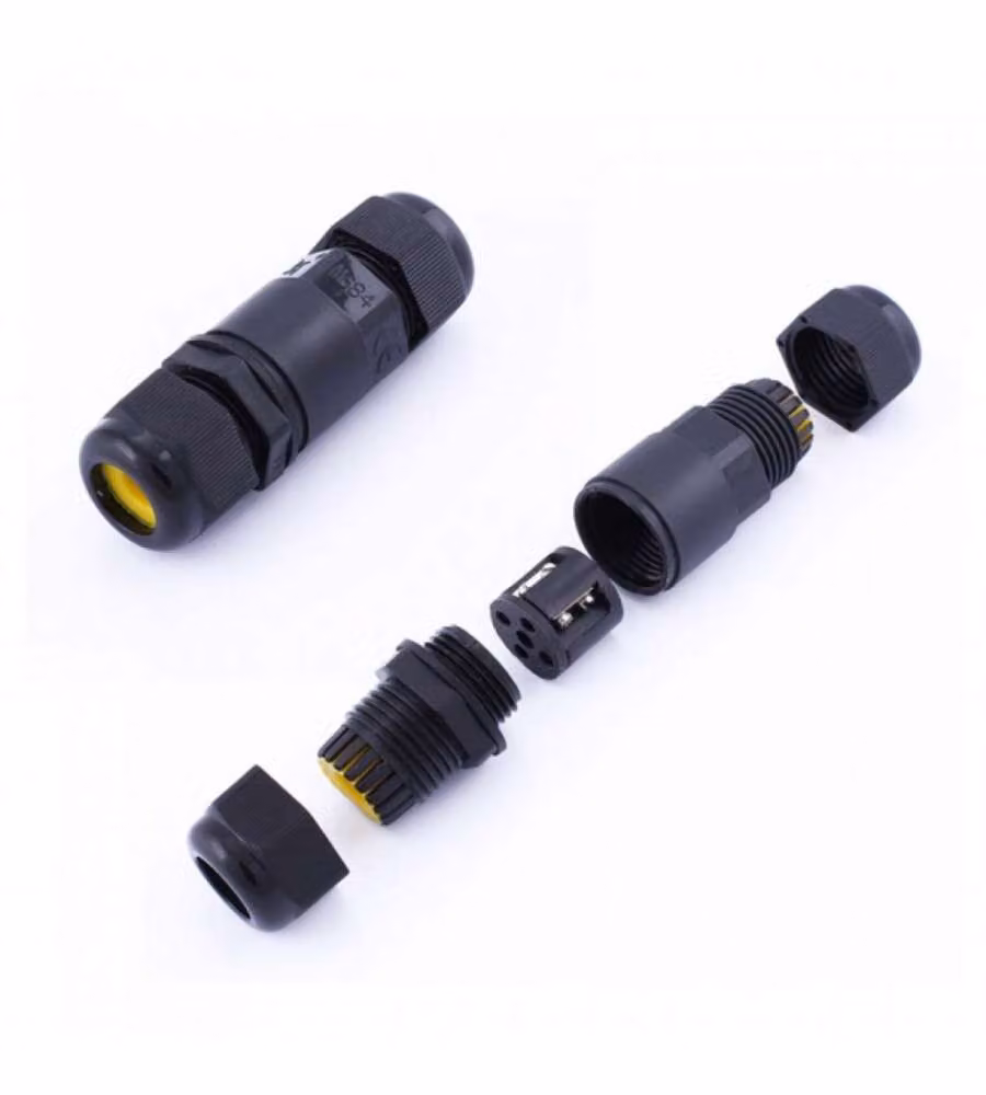 Scatola di Derivazione con 2 Terminali 5-9 mm Colore Nero IP68