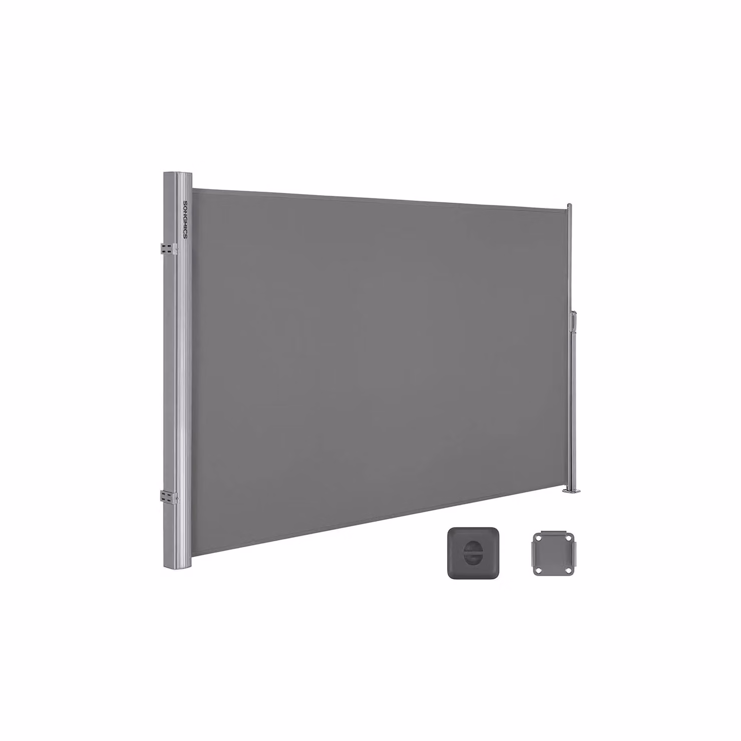 Tenda Laterale in Alluminio Estensibile e Oscurante, Grigio
