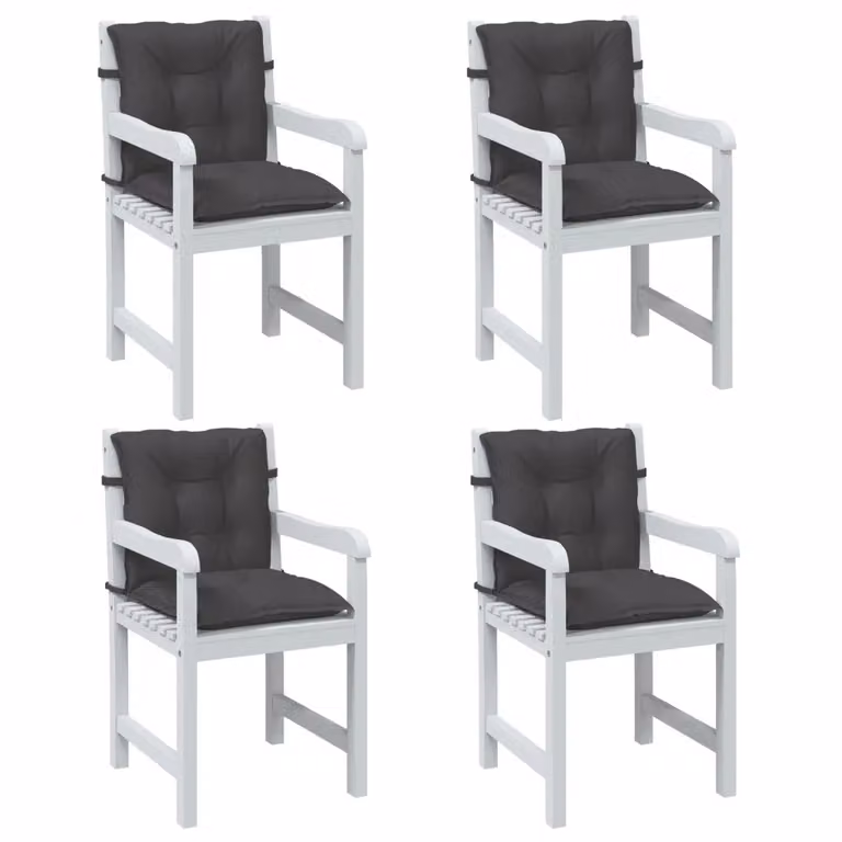 Set di 4 cuscini per sedia vidaXL, colore antracite mélange, in poliestere resistente ai raggi UV e antiscivolo, L 100 cm x P 50 cm x H 7 cm