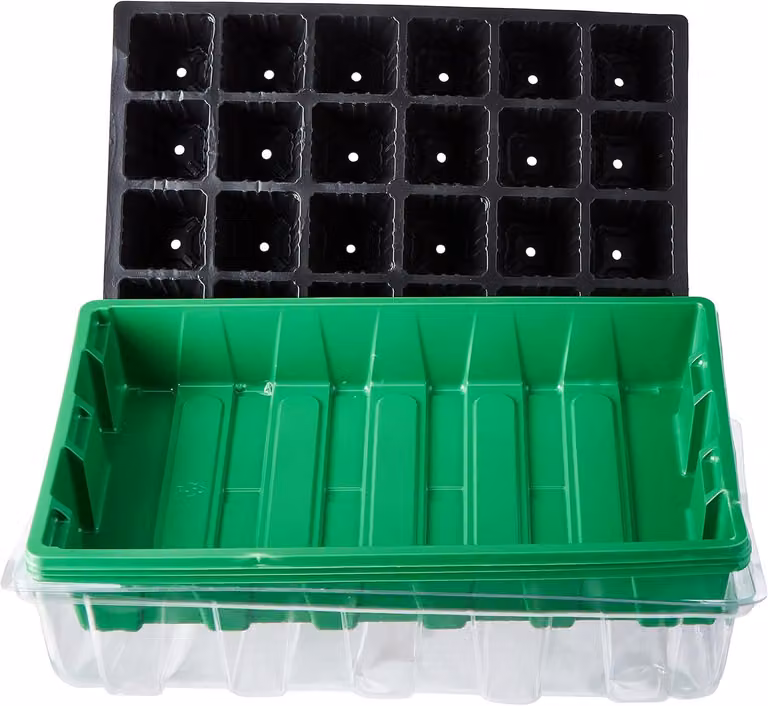 Serra grande, in 3 parti, in plastica, per l'uso in giardino