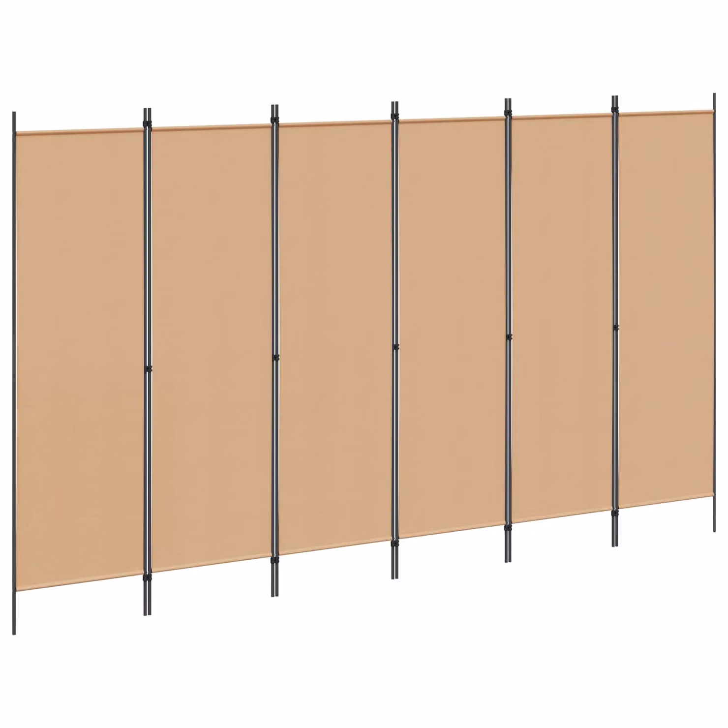 Divisore per stanza vidaXL a 6 pannelli beige in tessuto, L 300 cm x H 180 cm