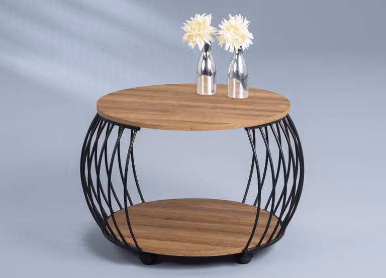 Tavolino / tavolo da divano Peking 1 in rovere marrone - MDF, metallo