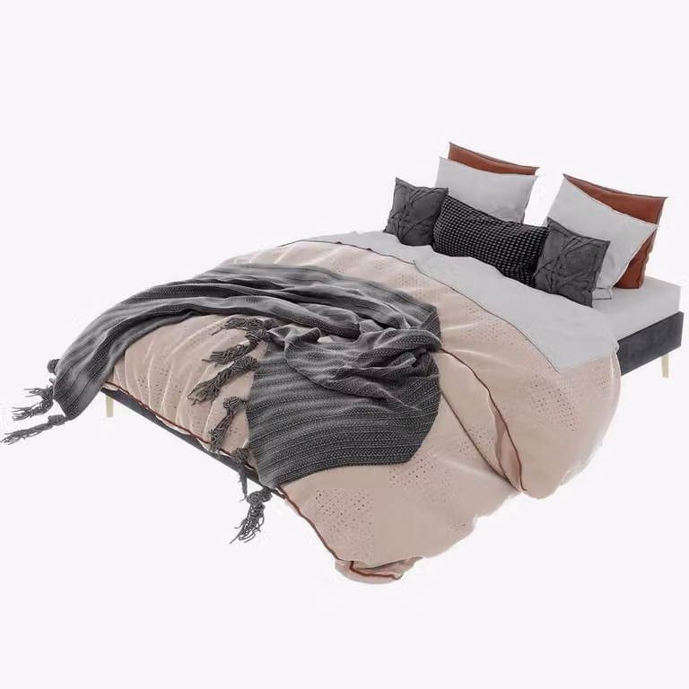 Letto imbottito Minimal grigio in velluto olandese L: 160 cm, P: 200 cm