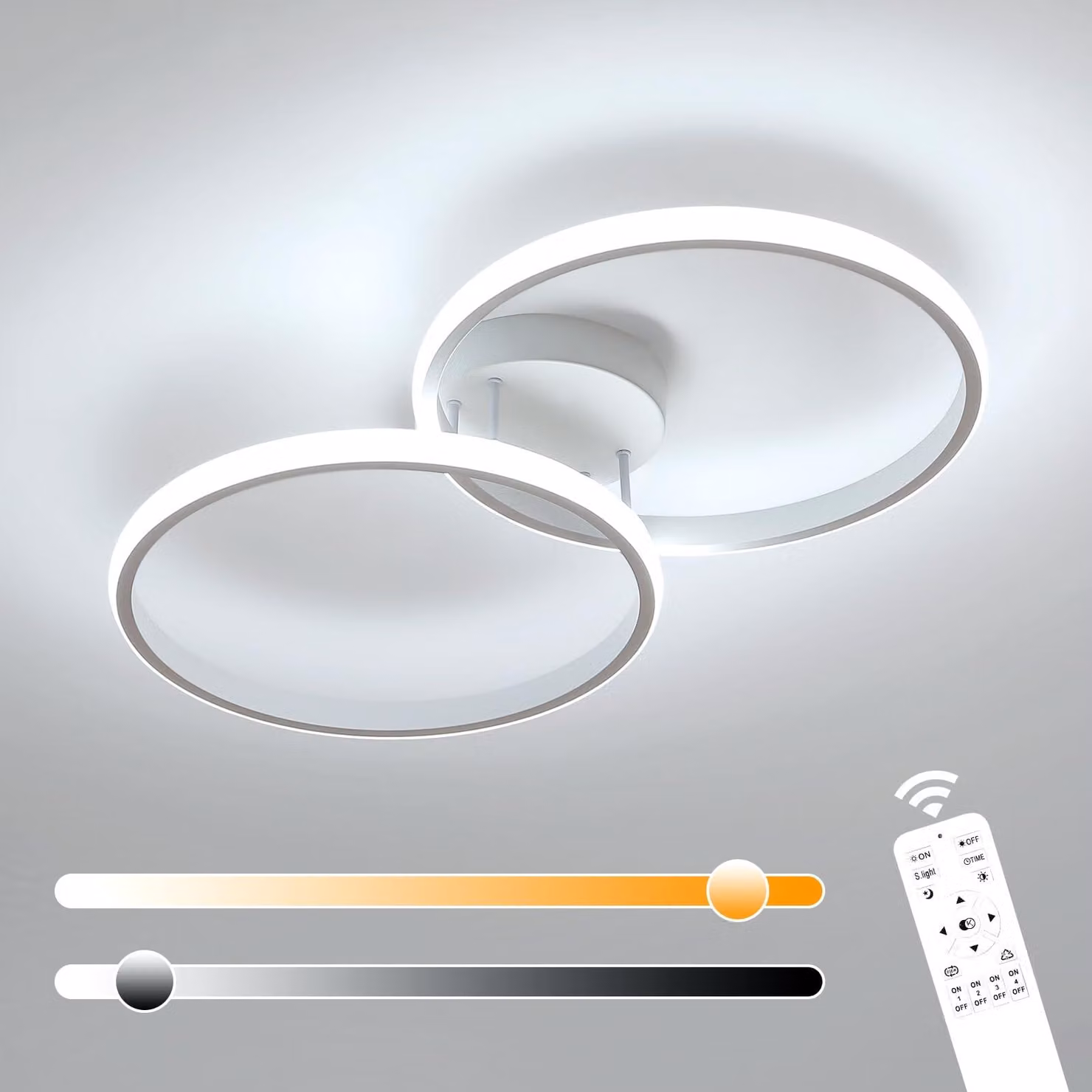 Lampada a soffitto LED Toolight, dimmerabile, 38W, 4275 lumen, 3000-6500K, bianca, 54 cm, ideale per la cucina