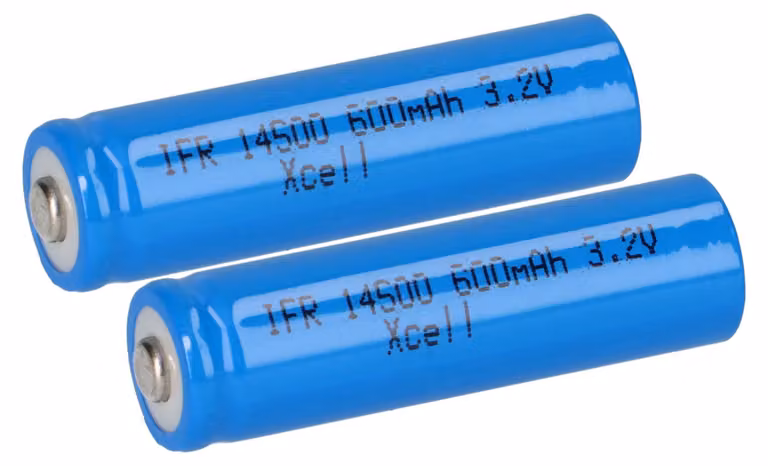 2x XCell IFR 14500 AA Batteria solare LiFePO4 3,2V 600mAh