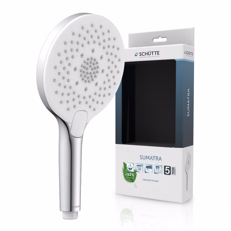 Doccetta SUMATRA, cromo/bianco