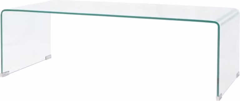 The Living Store Tavolino in vetro temperato 98x45x30 cm Trasparente