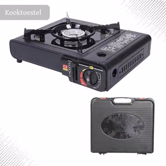 Barbecue a gas portatile in valigetta da viaggio con doppio serbatoio interno ausiliario