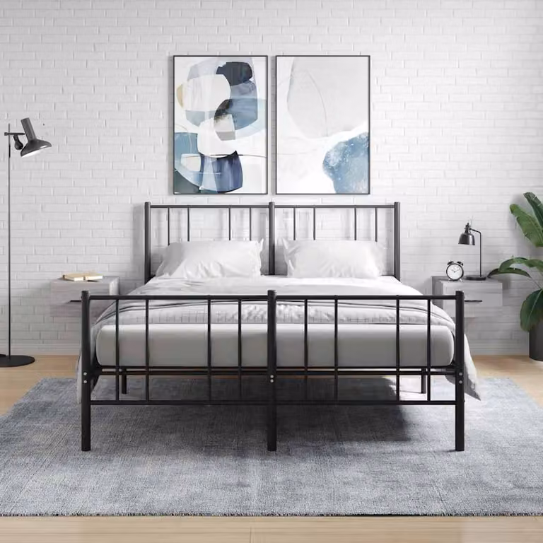 Set di 2 comodini da parete vidaXL in legno Grigio Sonoma, L 35 x P 35 x H 20 cm