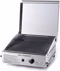 Piastra cottura a gas Ompagrill Plancha Single Duegas in acciaio inox satinato argento per GPL e metano