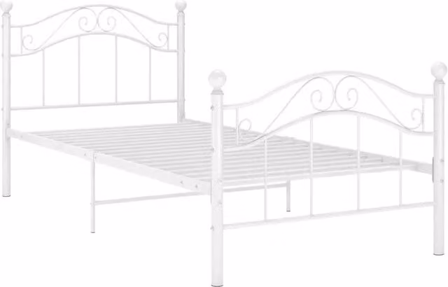 Giroletto-Struttura Letto Bianco in Metallo 100x200 cm 781396