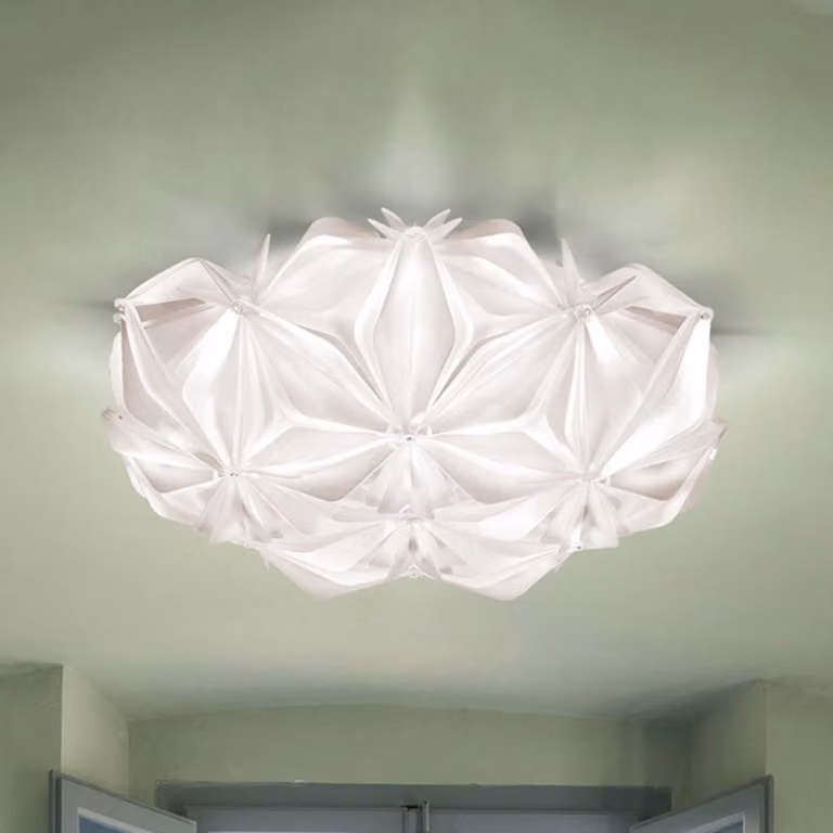 Slamp Plafoniera di design La Vie M, dimmerabile, Bianco / Opale, Soggiorno / Sala da pranzo, Plastica, Design, Plafoniera