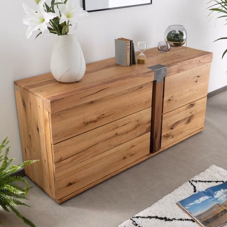 MASSIVMOEBEL24 | credenza in legno di Quercia Selvatica/ Cerro 160x45x75 quercia naturale oliato NEW AMSTERDAM #10