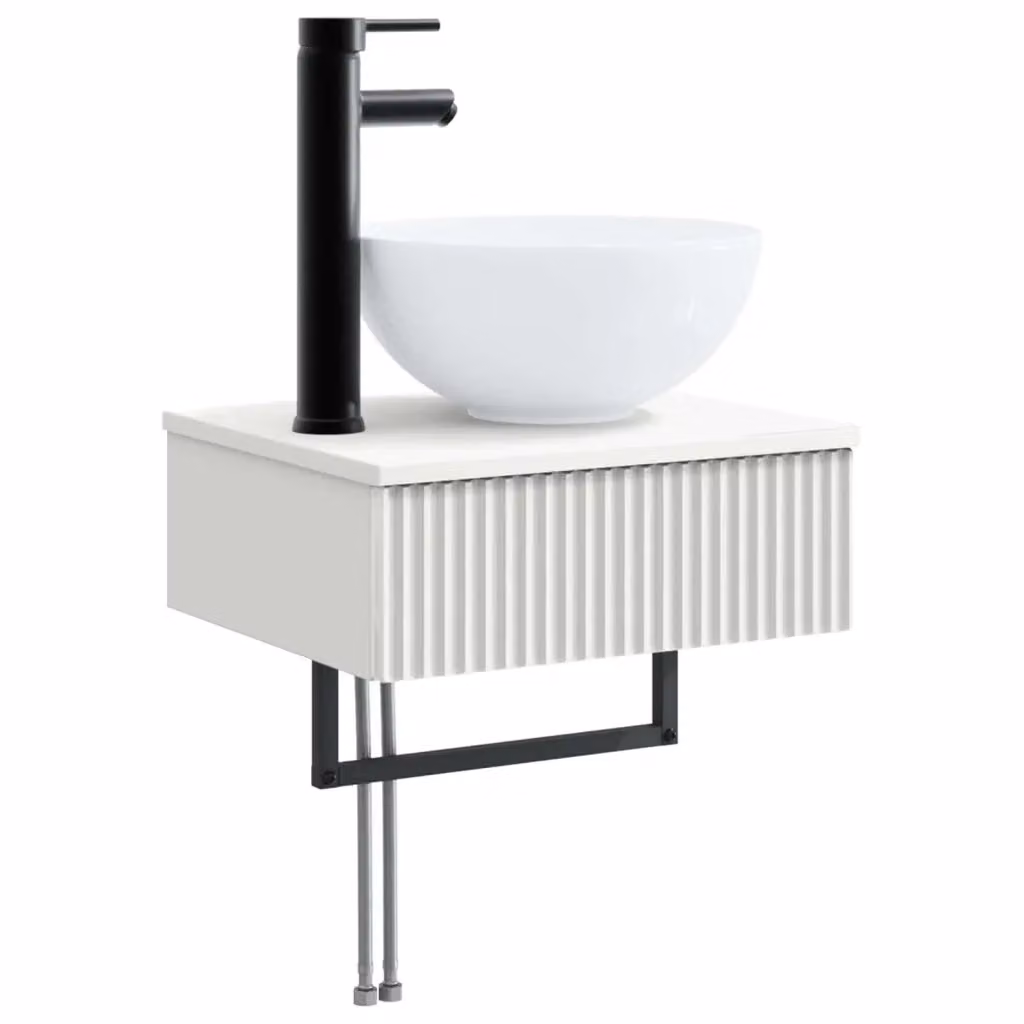 Lavabo da parete bianco minimalist vidaXL in MDF L: 40 cm, P: 35 cm, H: 39 cm – 2