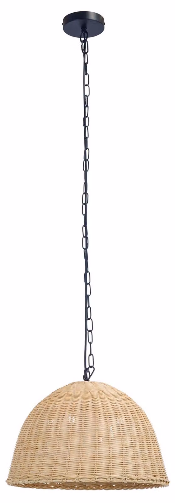 Lampada a sospensione Cortic in rattan naturale / nero per lampadina E27