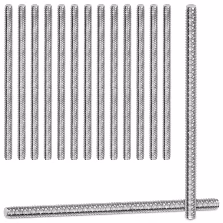 Barre filettate M6x100mm, 15 pezzi, in acciaio inossidabile 304, con filettatura completa, per collegamenti a vite