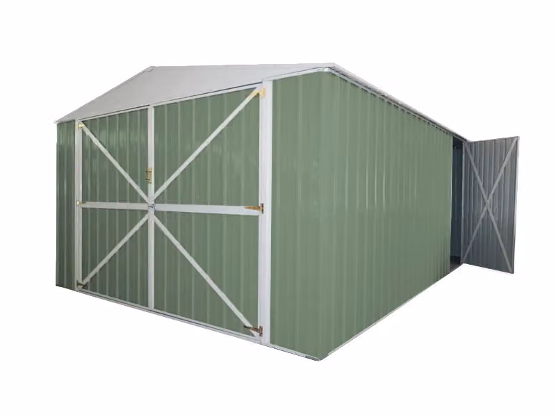 Casetta garage da giardino NOTEK in acciaio zincato verde L: 360 cm, P: 514 cm, H: 232 cm – 2