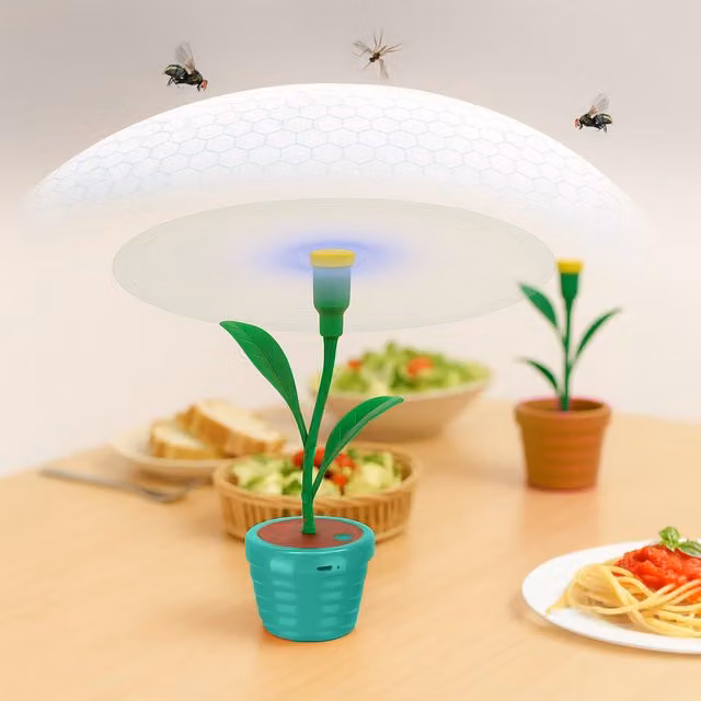 Scaccia insetti ricaricabile 2 in 1 verde in plastica da tavolo