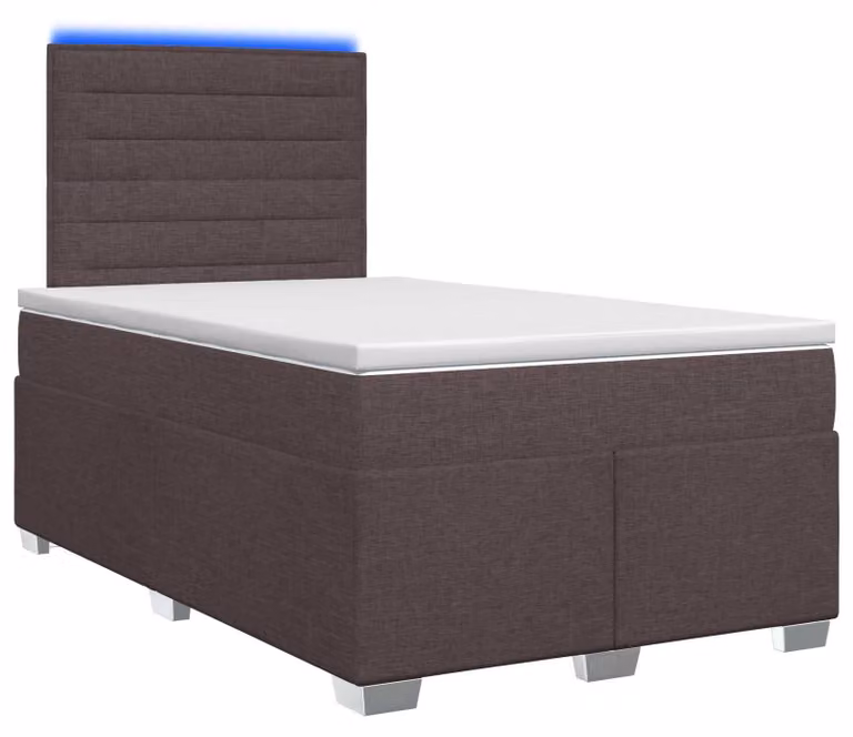 Letto a molle con materasso marrone scuro 120 x 190 cm in tessuto