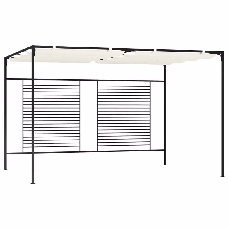 Padiglione Living Store con tetto retrattile 3x4x2,3 m bianco crema 180 g/m²